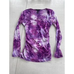 INC Y2k Vintage Sheer Trashy Bimbocore Barbiecore Long Sleeve Top (N)